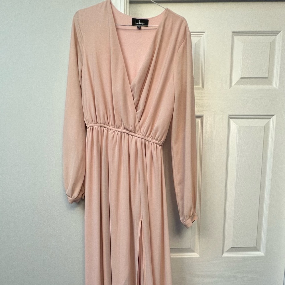 Long sleeve blush Maxi dress